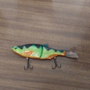 Hand Painted Green and Orange Fishing Lure